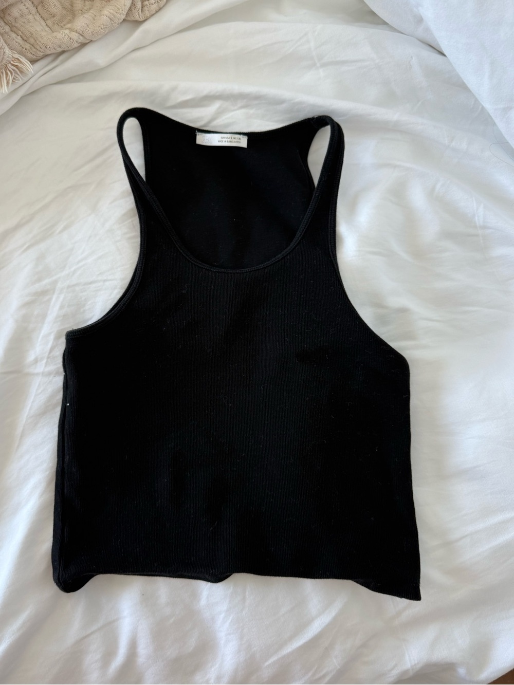 Zara Black Racerback Crop Tank